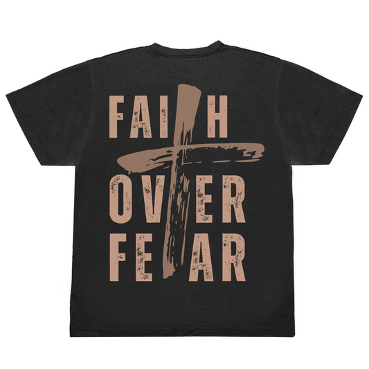 UNISEX OVERSIZED TEE- VINTAGE BLACK FAITH