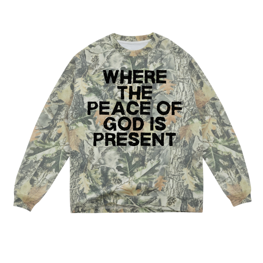 UNISEX OVERSIZED LONG SLEEVE-VINTAGE WOOD PEACE OF GOD