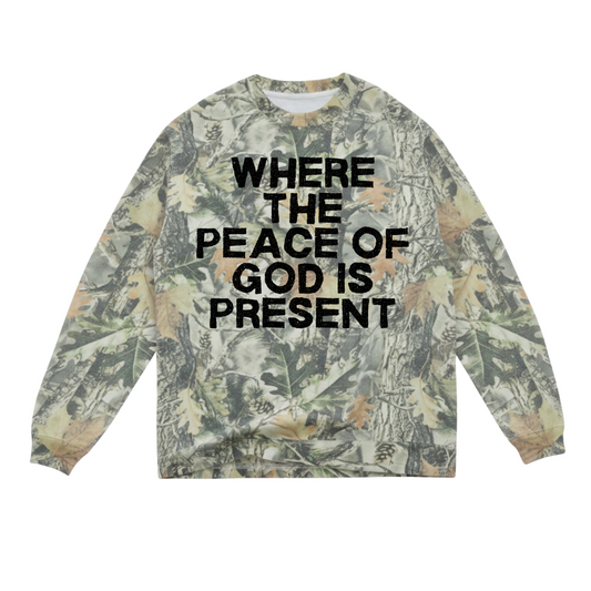 UNISEX OVERSIZED LONG SLEEVE-VINTAGE WOOD PEACE OF GOD