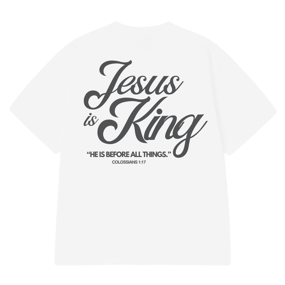 UNISEX OVERSIZED TEE- WHITE JESUS IS KING