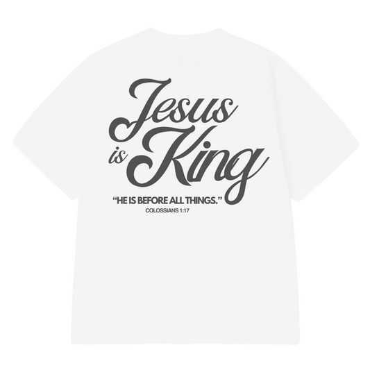 UNISEX OVERSIZED TEE- WHITE JESUS IS KING