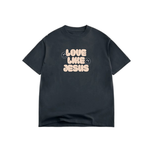 KIDS OVERSIZED TEE- LOVE LIKE JESUS (2 CLRS)