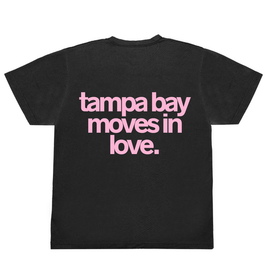 UNISEX OVERSIZED TEE- BLACK MOVE IN LOVE- TAMPA BAY EDITION