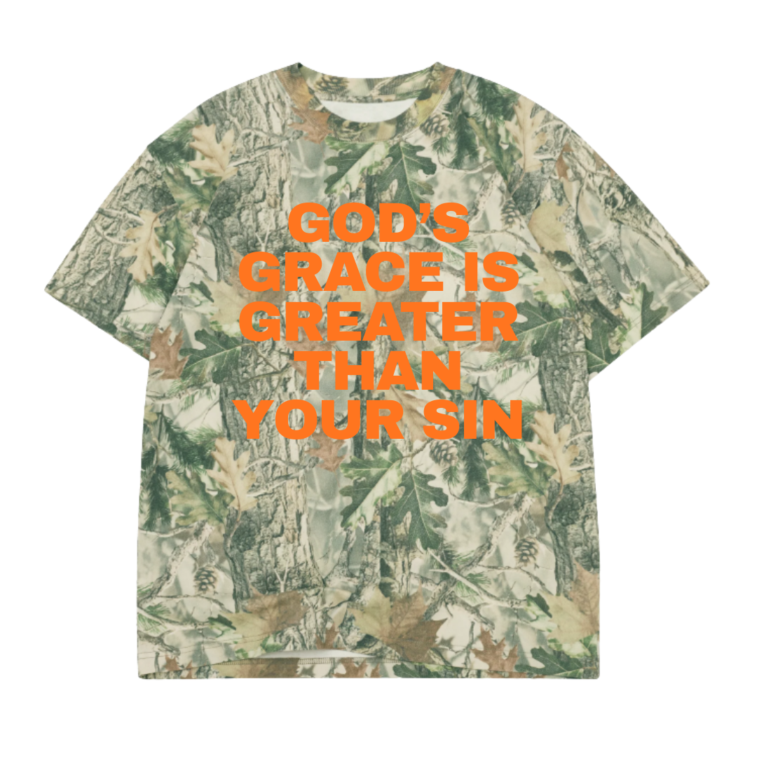 UNISEX OVERSIZED TEE- VINTAGE WOOD GOD'S GRACE
