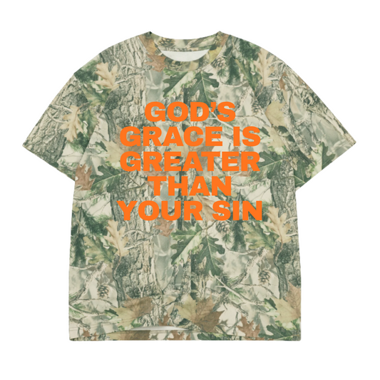 UNISEX OVERSIZED TEE- VINTAGE WOOD GOD'S GRACE