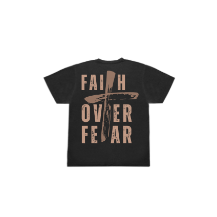 KIDS OVERSIZED TEE- BLACK FAITH OVER FEAR