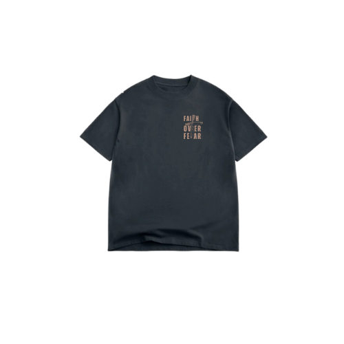 KIDS OVERSIZED TEE- BLACK FAITH OVER FEAR
